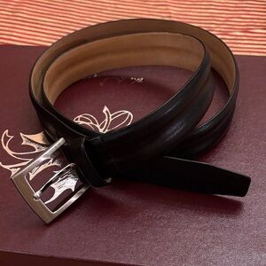 Taso Elba Black Leather Belt